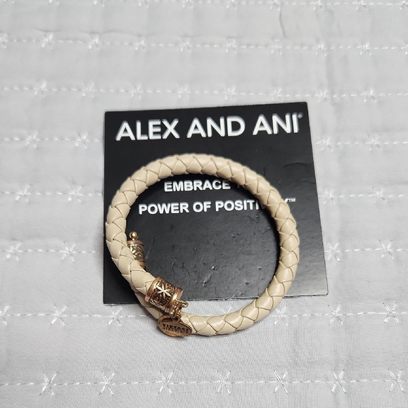 Alex and Ani Beige Braided Bracelet - Picture 1 of 4